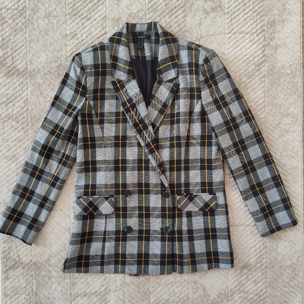 FOREVER 21 PLAID BLAZER